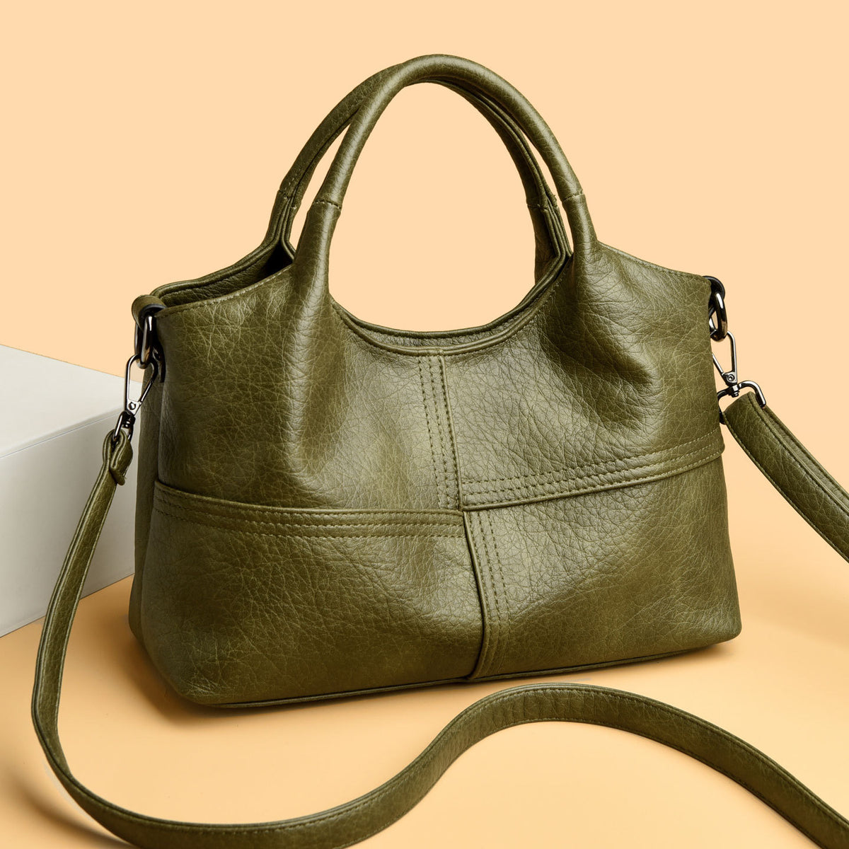 Women's Leather Pattern Soft Surface Textured Large Capacity Bags
