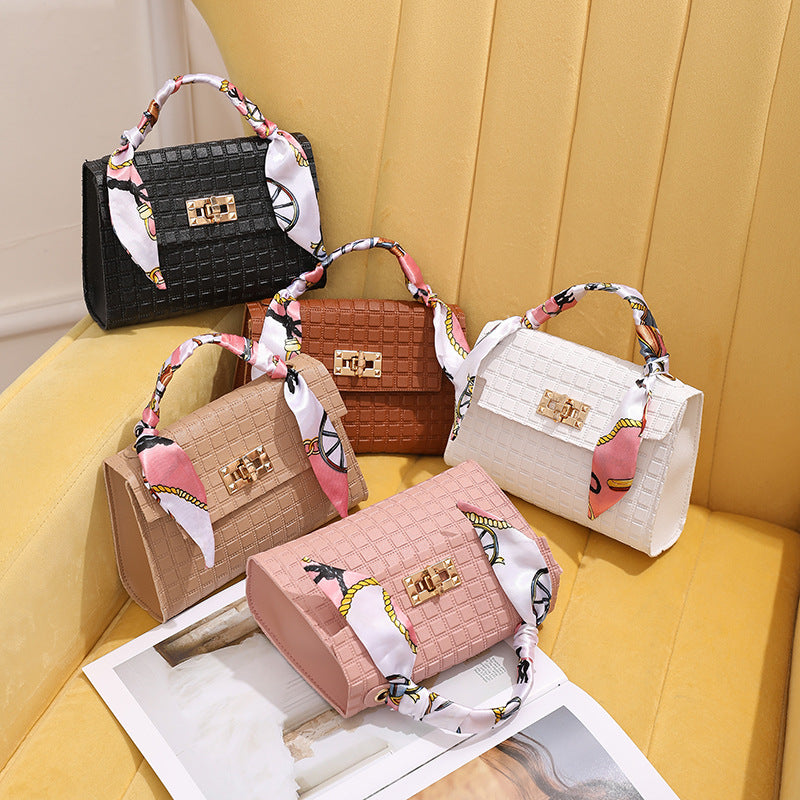 Plaid Embossed Silk Scarf Fashion Pouches Shoulder Bags