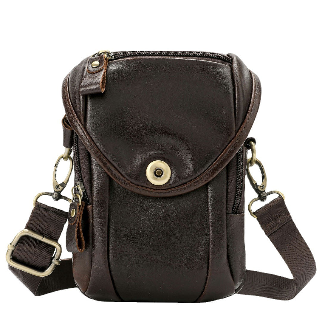 Men's First Layer Cowhide Leather Retro Soft Men's Shoulder Bags