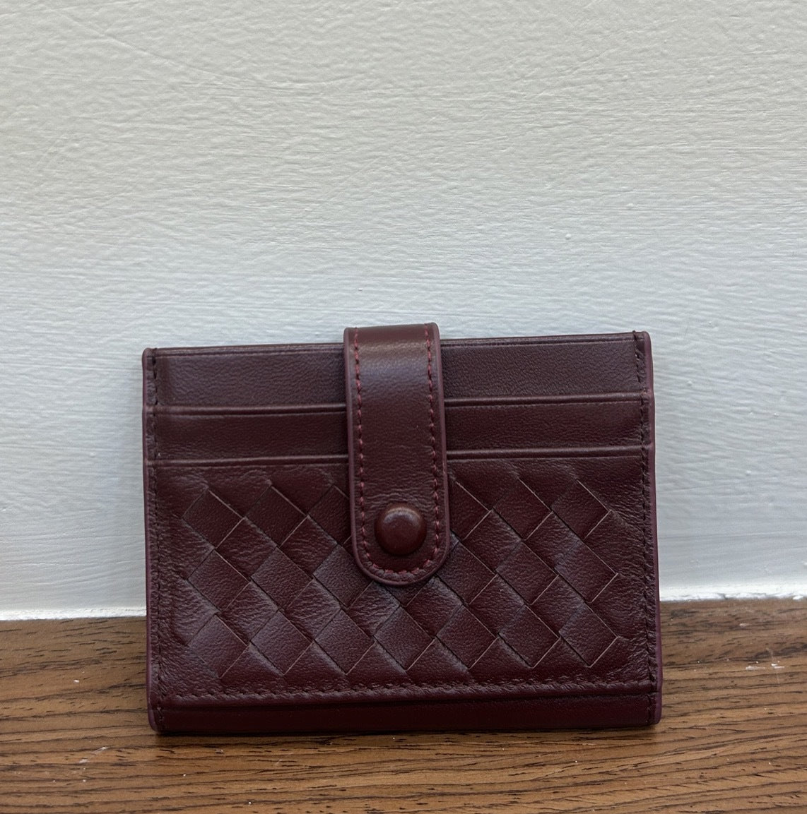 Women's & Men's & Sheepskin Leather Hand-woven Bank Woven Card Holder
