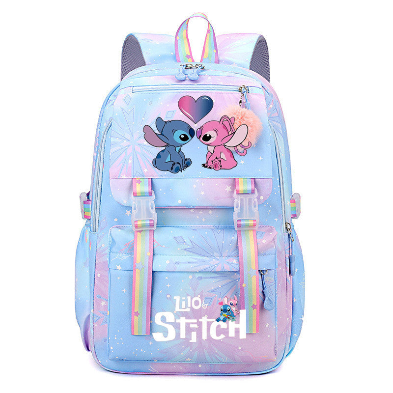 Star Stitch Large Capacity Rainbow Printing Backpacks