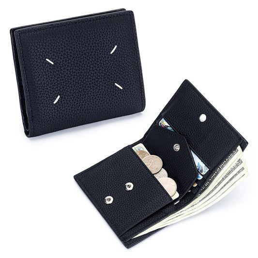 Women's Slouchy Leather Short Fold Genuine Ladies Wallets