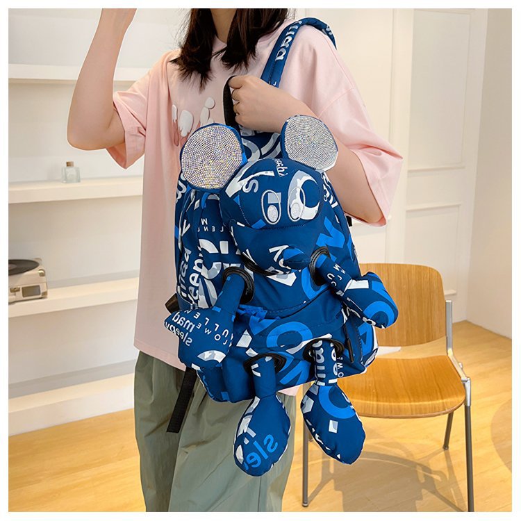 Women's Large Capacity Fashion Letters Contrast Color Backpacks