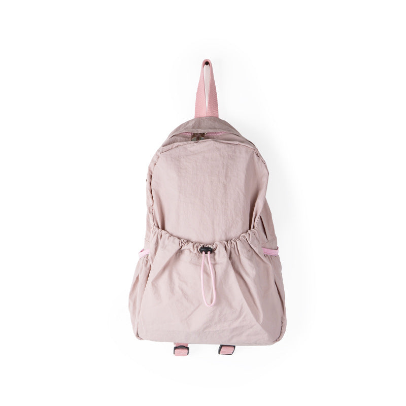 Niche Waterproof Nylon Cloth Drawstring Female Lightweight Backpacks