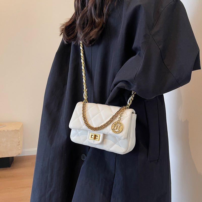 Classic Style Rhombus Embroidered Line Female Bags