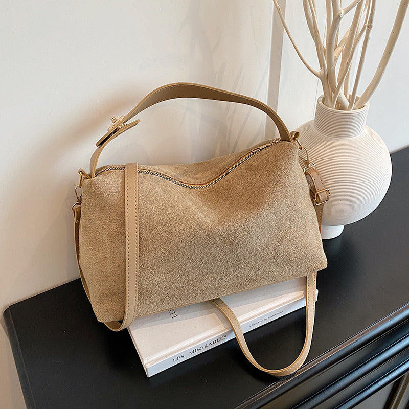 Women's Retro Matte Solid Color Deerskin Veet Bags