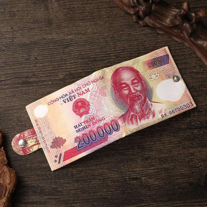 Men's Canvas Money Printing Creative Gift Card Holder