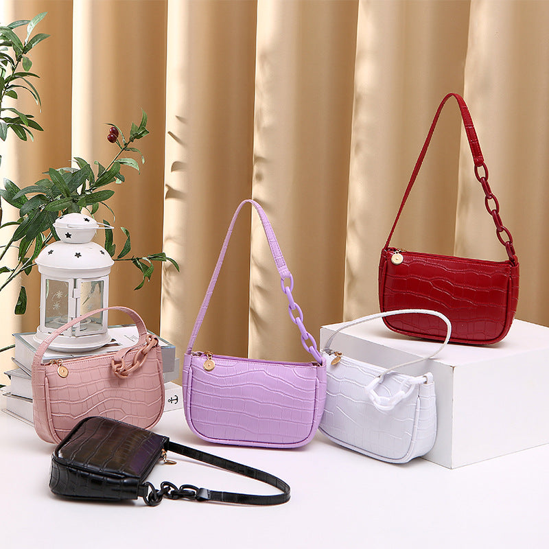 Classic Women's Underarm Crocodile Pattern Fashion Bags