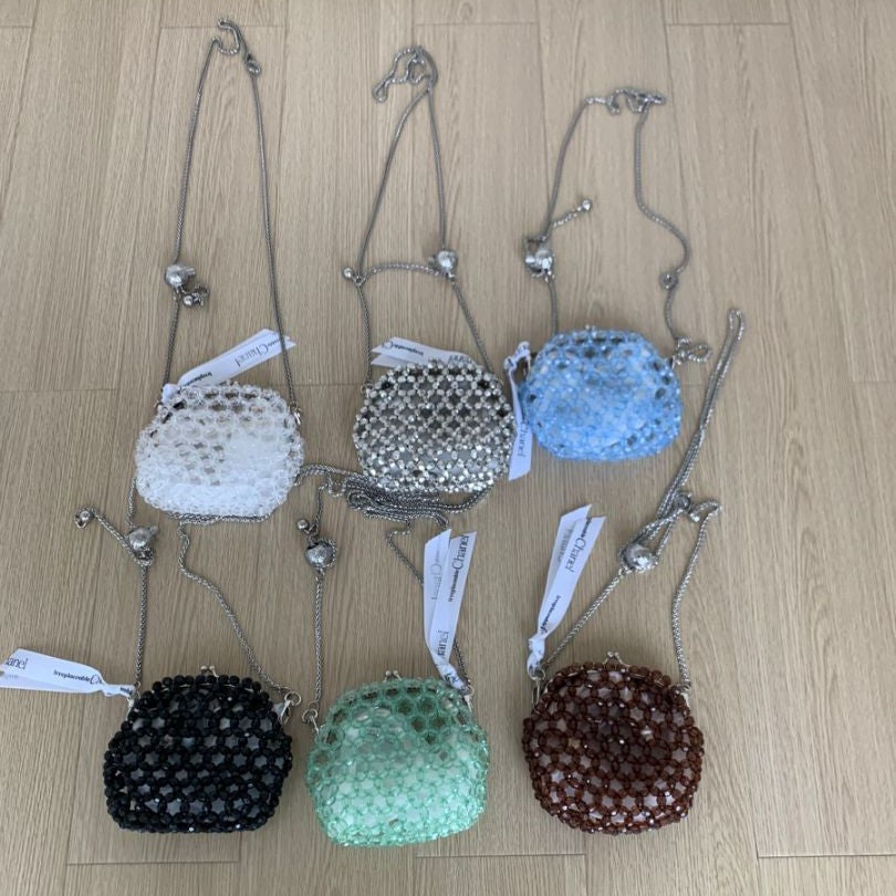 Clip Handmade Beaded Acrylic Horn Pearl Crossbody Bags