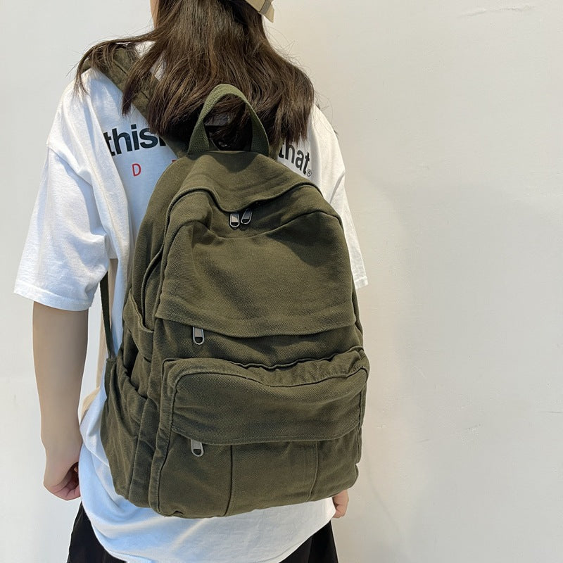 Color Canvas Double Back Street Trend For Boys Backpacks