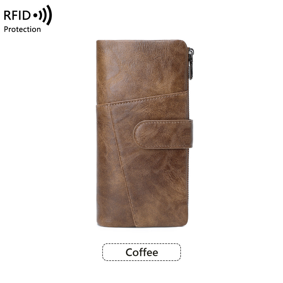 Women's Swiping Large Capacity Stitching Clutch Long Ladies Wallet