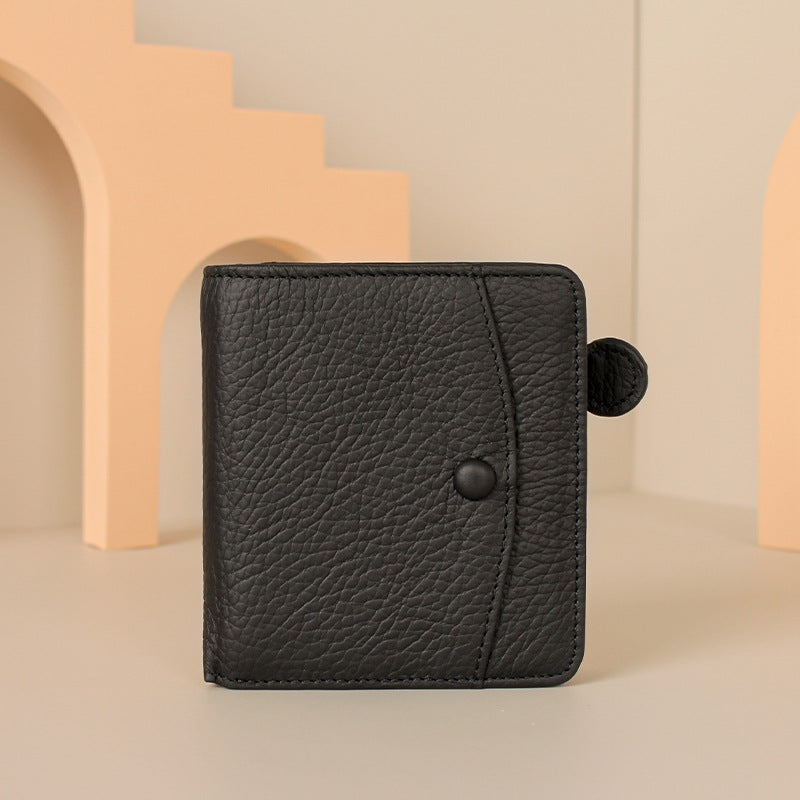 Women's Handmade First Layer Cowhide Mini High Card Holder