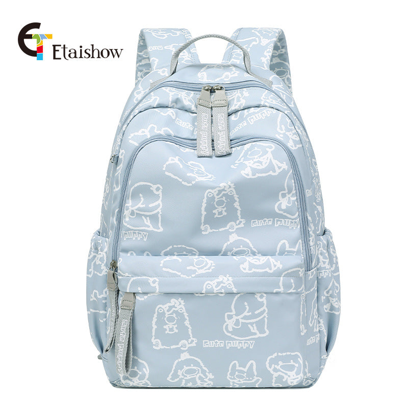 Women's For Junior Cute Cat Print Large Backpacks