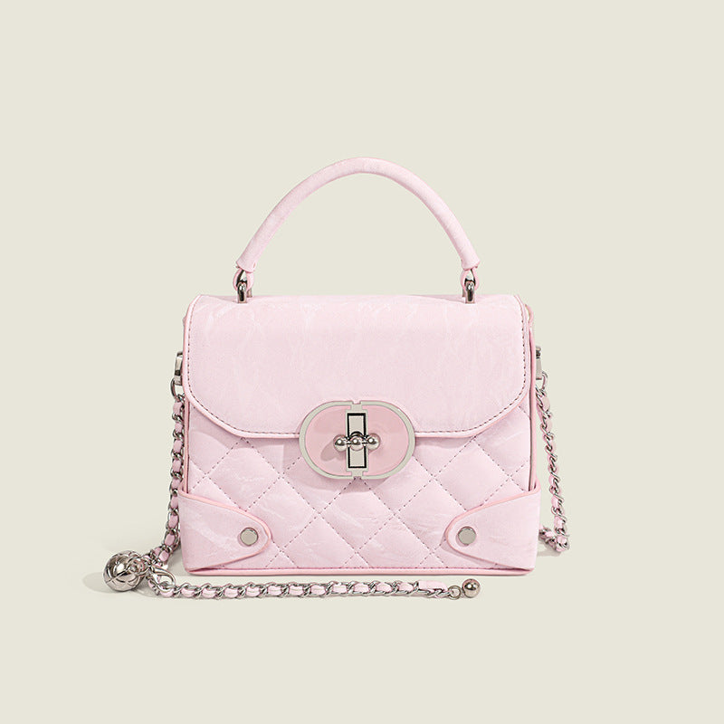 Glamorous High Sense Fashion Hot Pink Small Square Bags