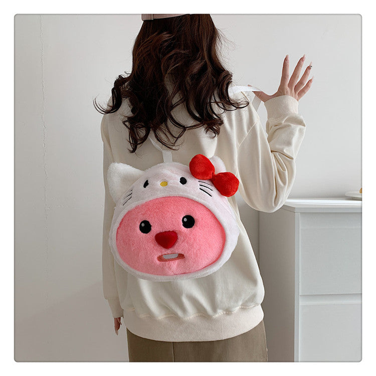 High Plush Cartoon Cute Toothless Big Head Women's Messenger Bag