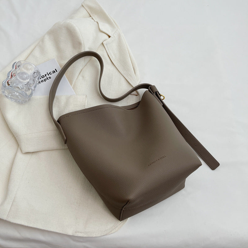 Women's Lady Vintage Lychee Pattern Big Fashionable Bags