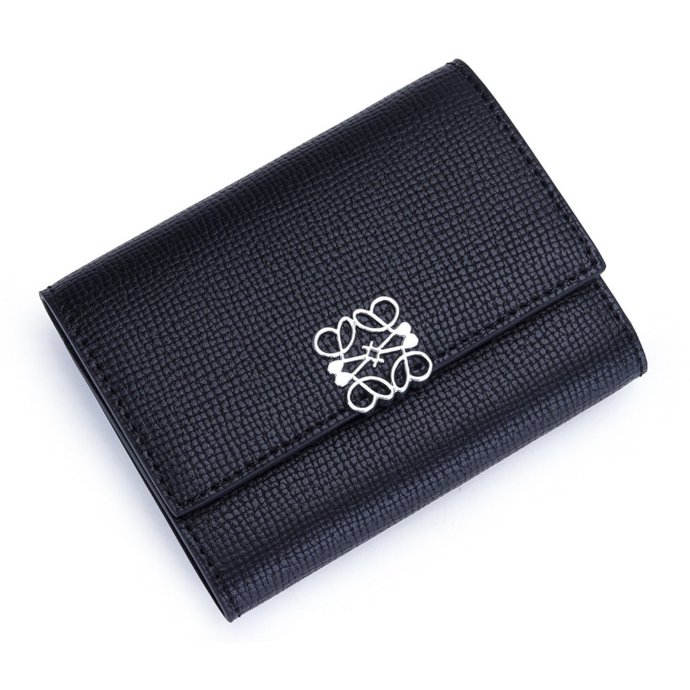 Women's Leather Short Stylish Versatile Folding Multiple Ladies Wallet