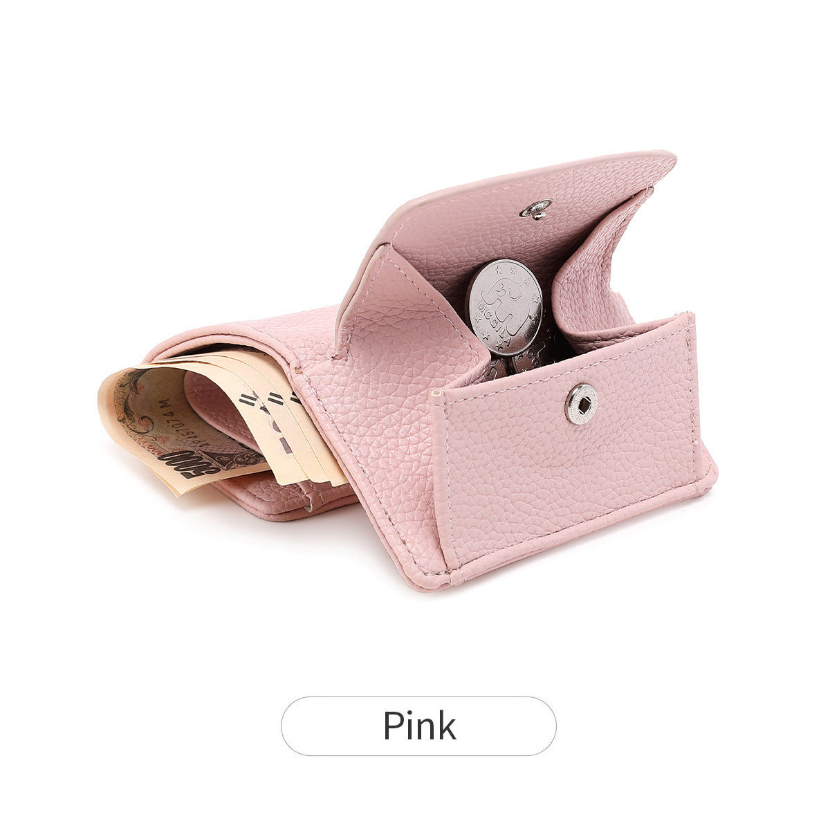 Women's Lychee Pattern Short Flip Buggy Fashion Ladies Wallet