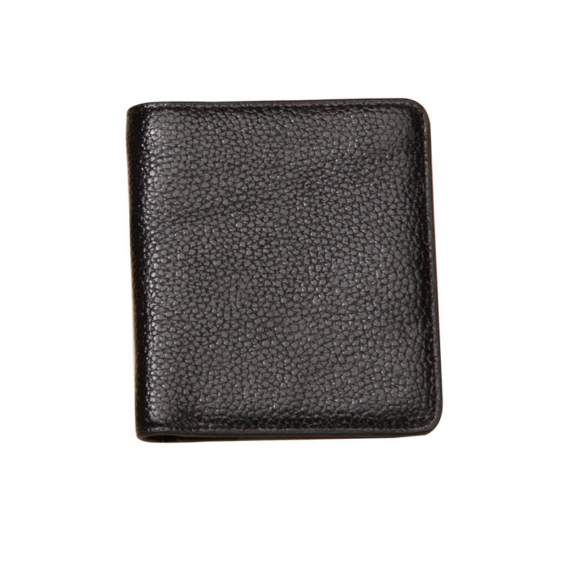 Genuine Leather Swiping Short Multiple Slots Ladies Wallet