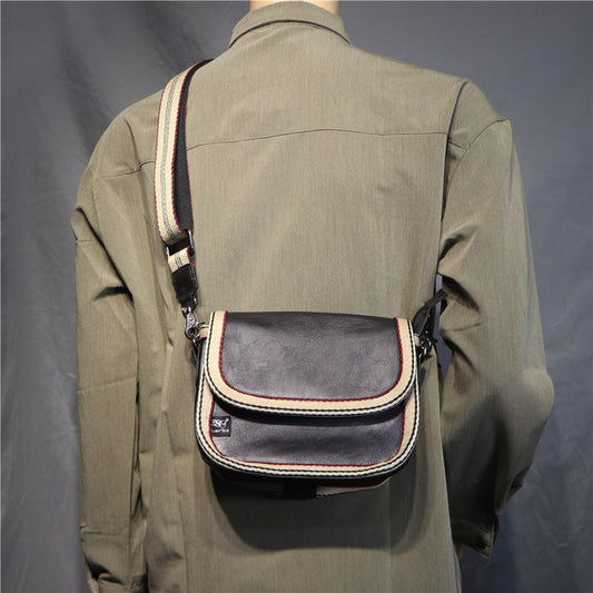 Men's Korean Style Fashion Ribbon Striped Female Men's Shoulder Bags