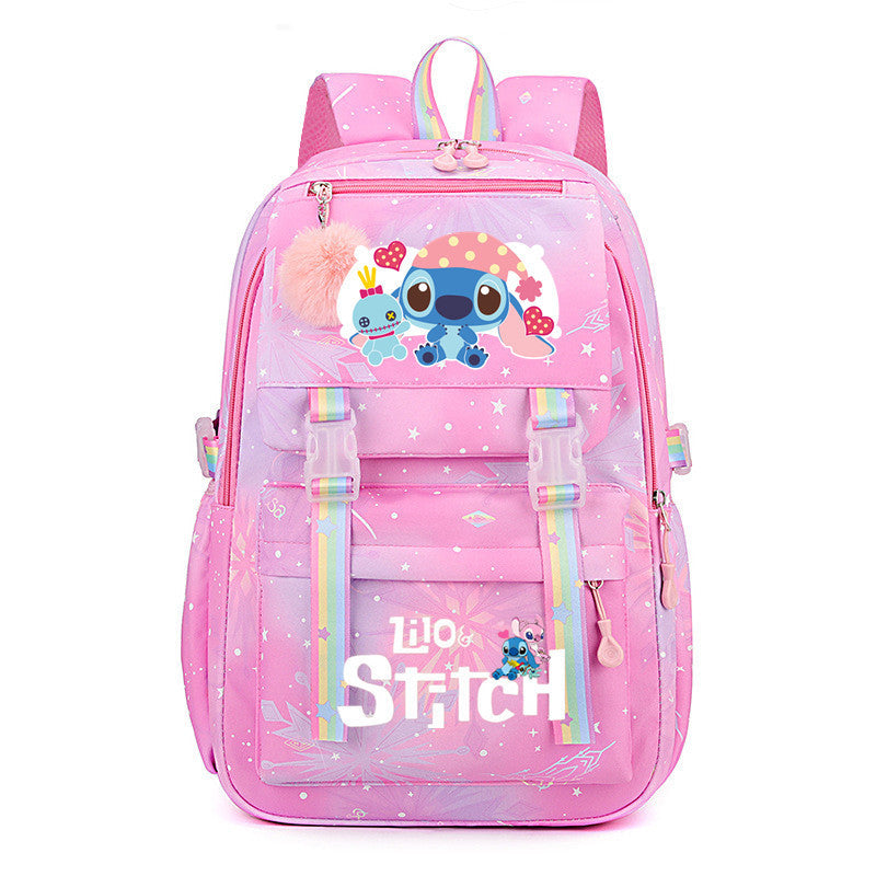 Star Stitch Large Capacity Rainbow Printing Backpacks