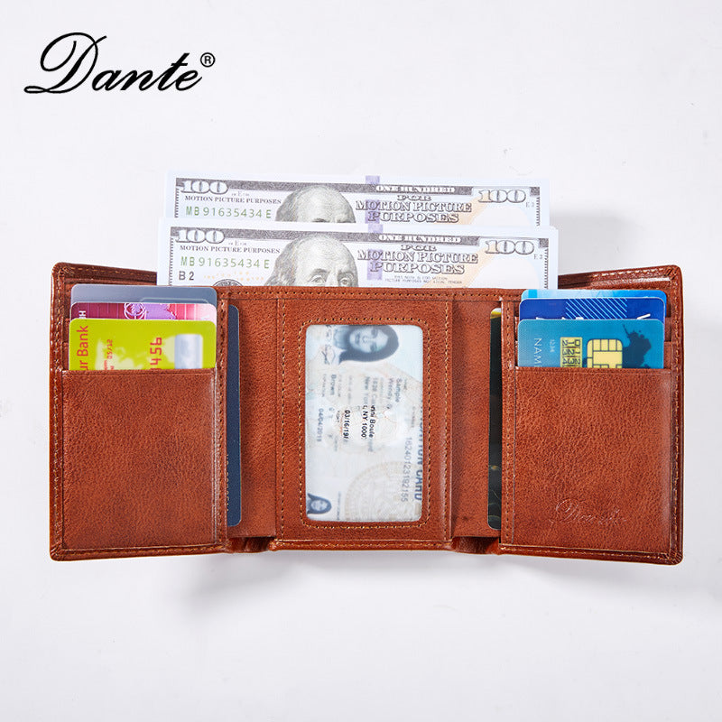 Man Credit First Layer Cowhide Multiple Men's Wallets