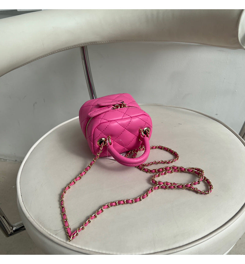 Women's Fashion Chain Box Mini Diamond Quilted Crossbody Bags