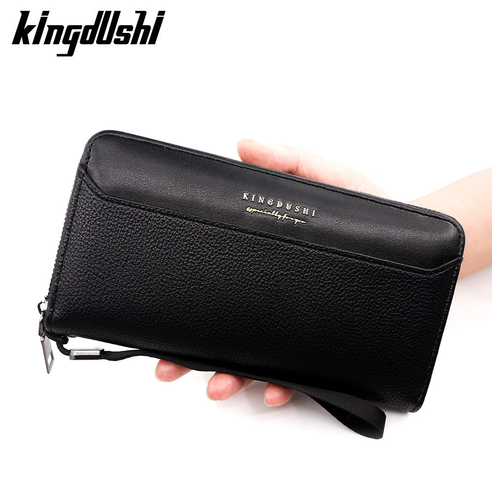 Men's Stitching Long Zipper Boutique Large Capacity Multi Men's Wallet