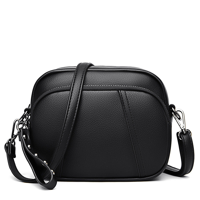 Leather Soft Female Fashion Round Large Crossbody Bags