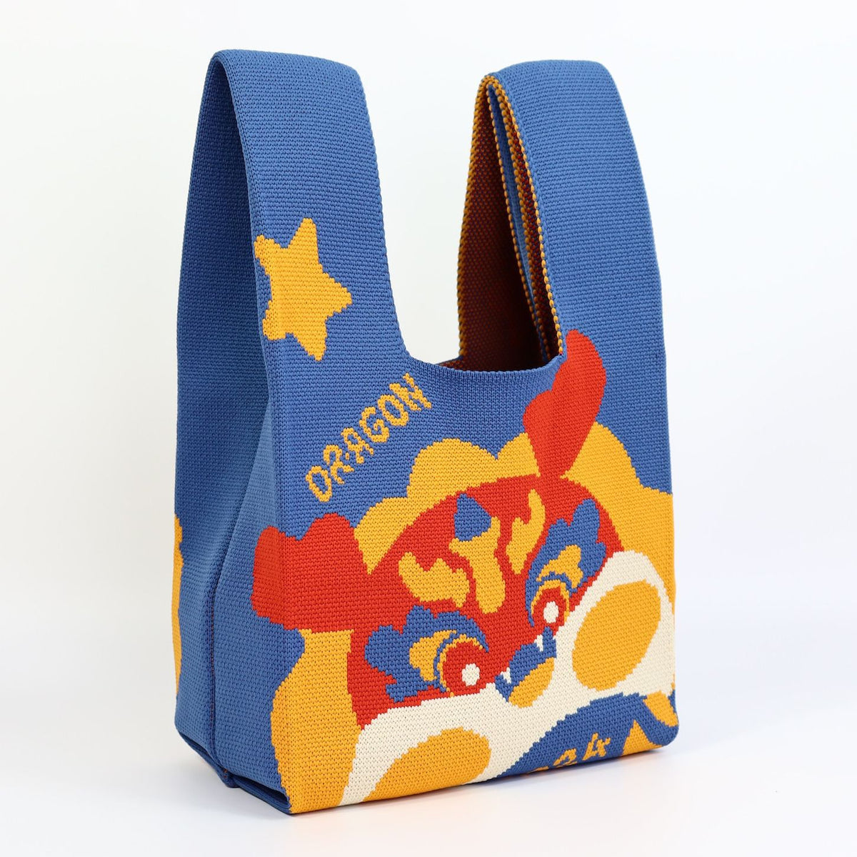 Summer Cartoon Portable Knitted Lunch Hand Woven Color Collision Handbags
