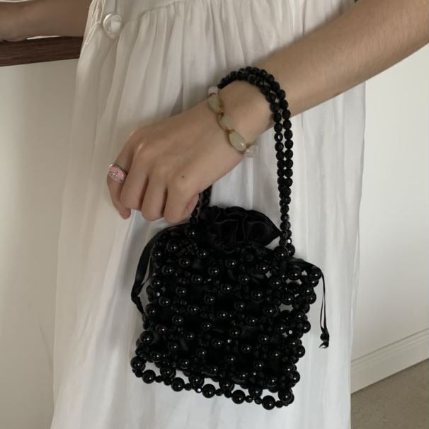 Gate Material Handmade Woven Hollowed Beaded Handbags