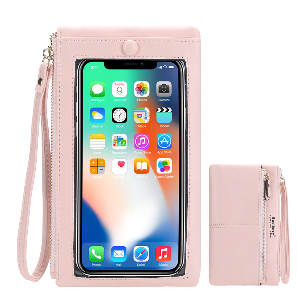 Women's Long Korean Touch Screen Zipper Clutch Phone Bags