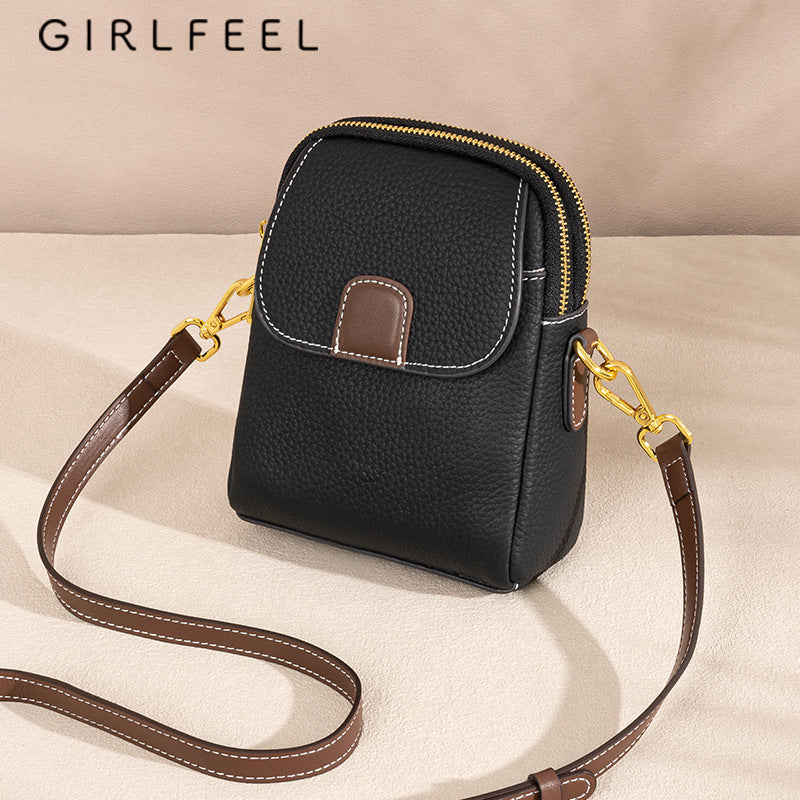 Women's Fashionable Genuine Leather Fashion Mobile High Crossbody Bags