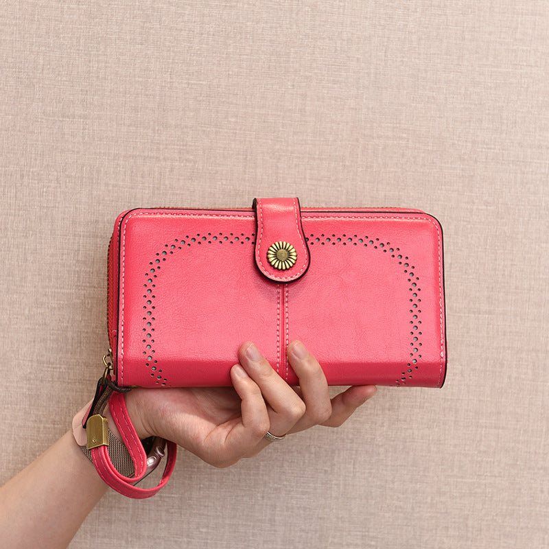 Comfortable Charming Hollow Long Zipper Lady's Handbags