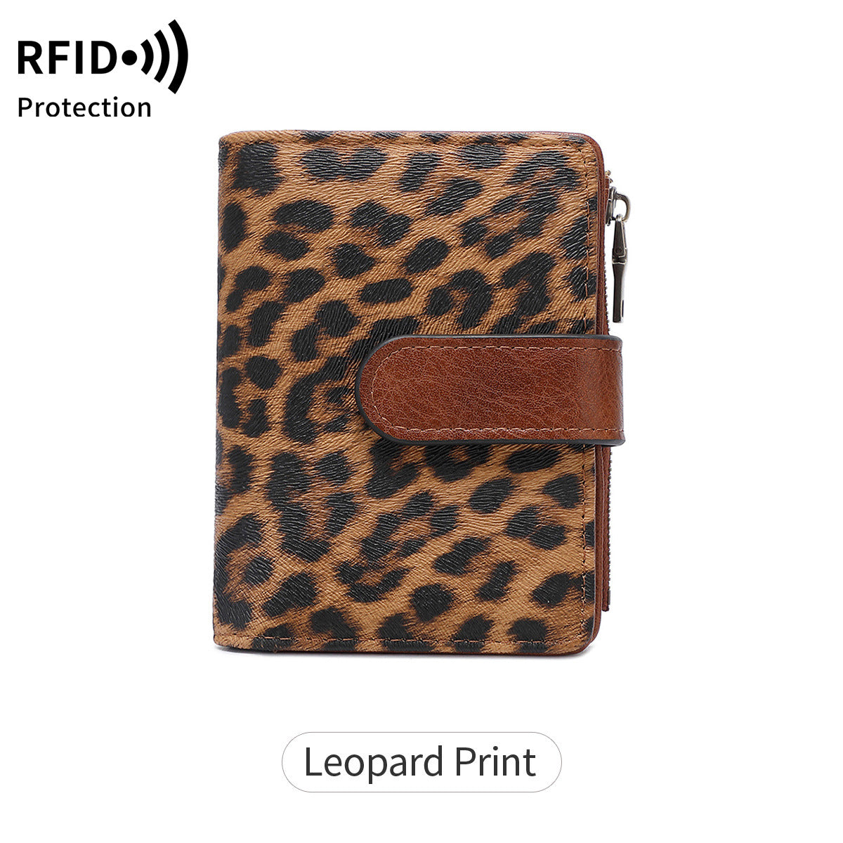 Women's Swiping Multiple Slots Simple Tri Fold Ladies Wallet