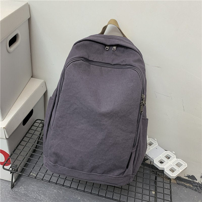 College Korean High Canvas Large Capacity Backpacks