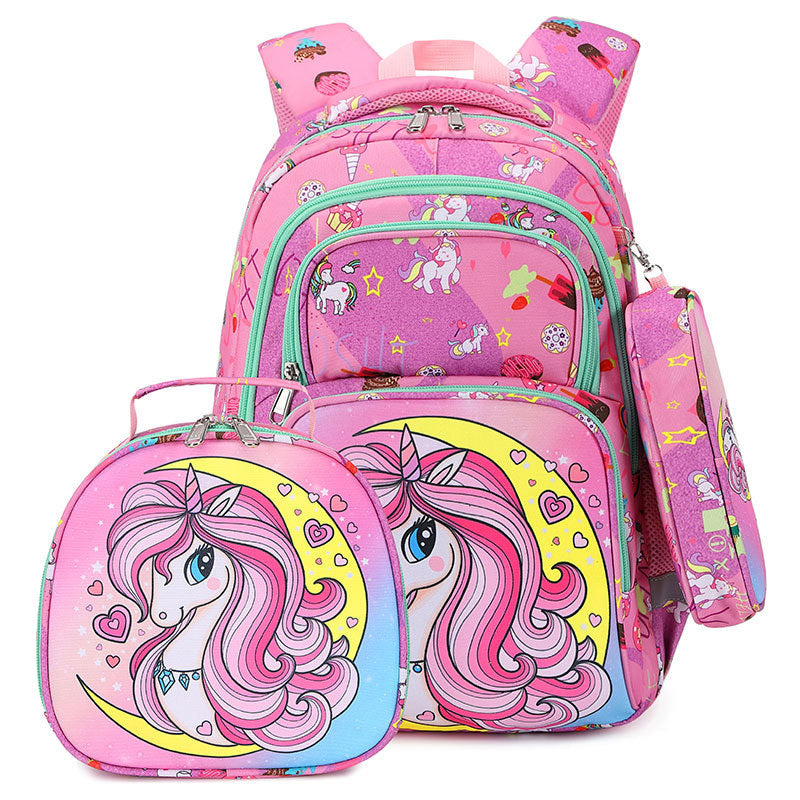 Primary Burden Relief Spine Protection Unicorn First-class Cartoon Elementary School Students' Schoolbags