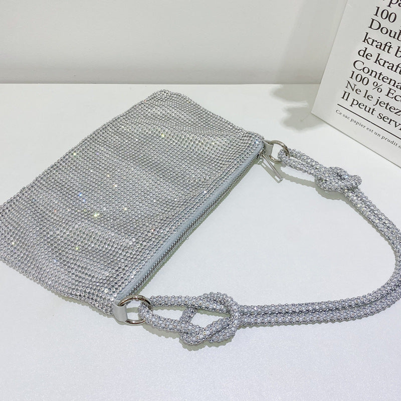 Tide Flash Knotted Rhinestone Handmade Underarm Evening Bags