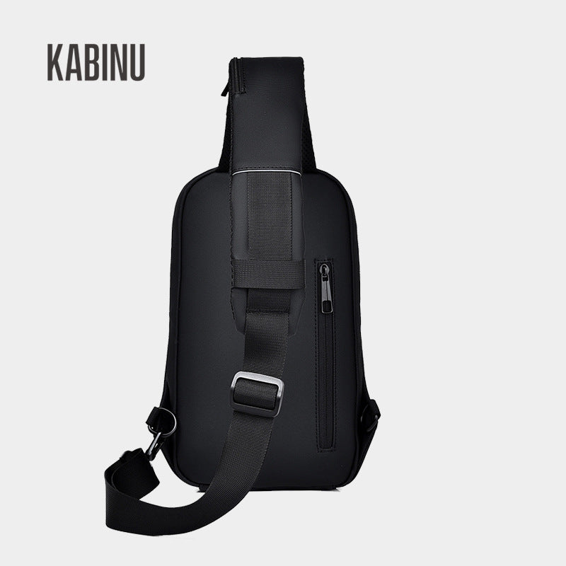 Men's Fashion Solid Color Charging Waterproof Men's Chest Bags