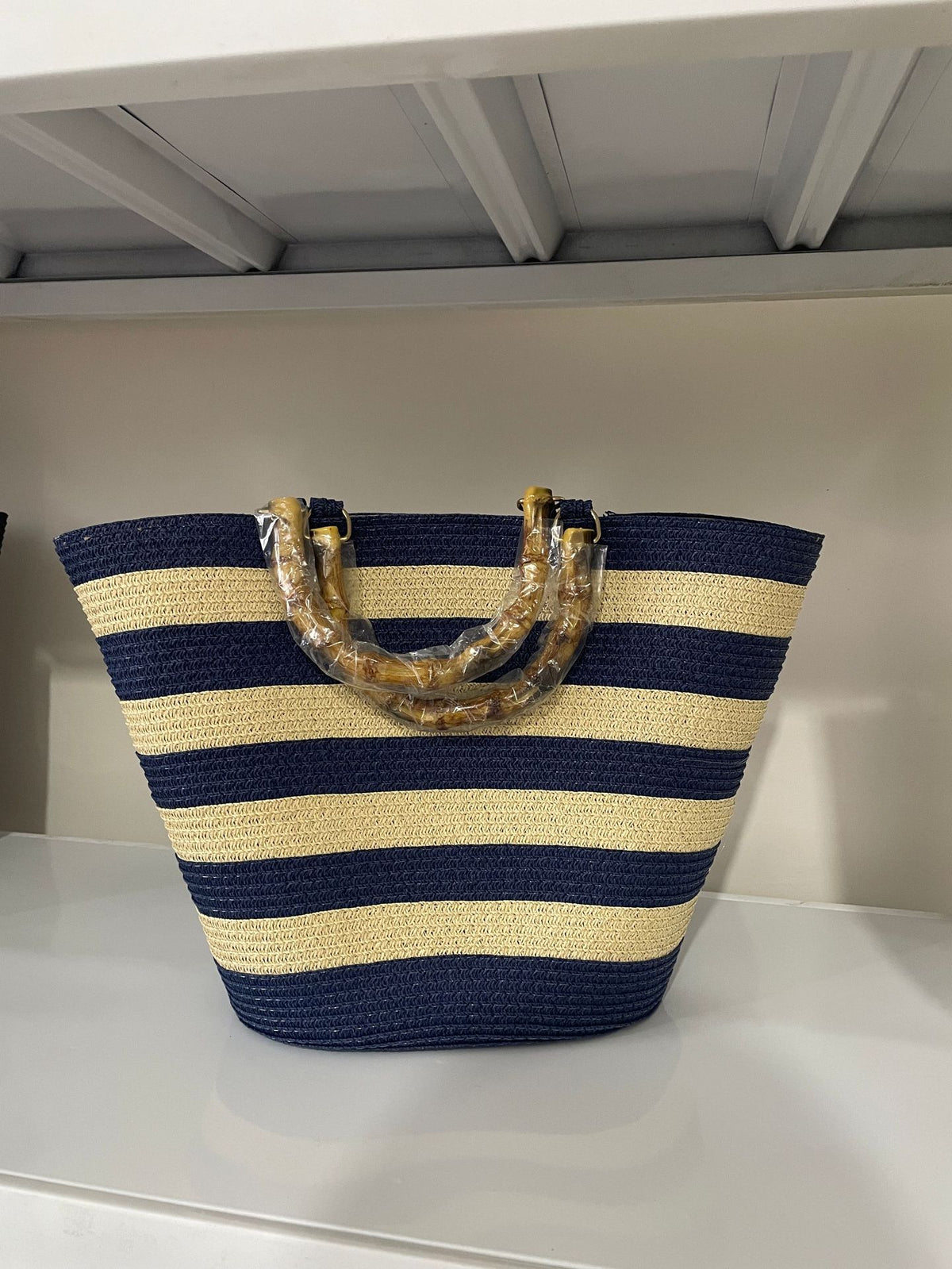 Stitching Single Large Capacity Bamboo Woven Tote Bags