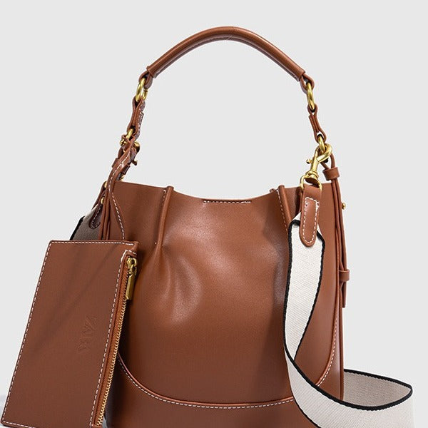 Women's Large Capacity Wide Strap Drawstring Cross Crossbody Bags