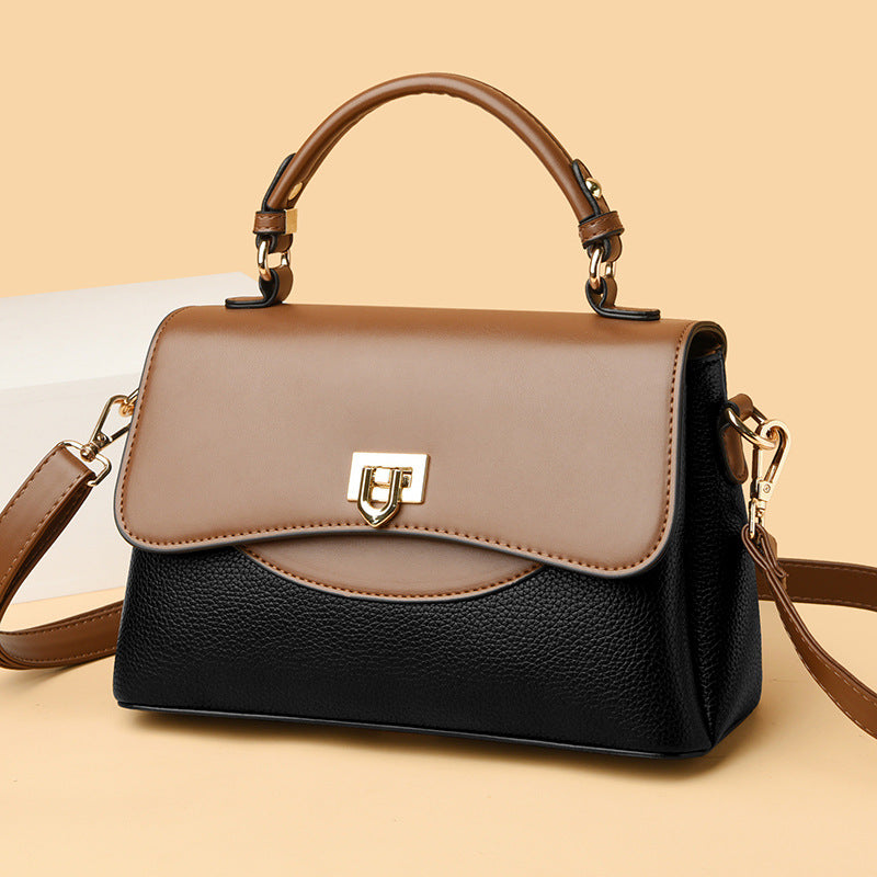 Women's Fashion Contrast Color Trendy Large Capacity Handbags