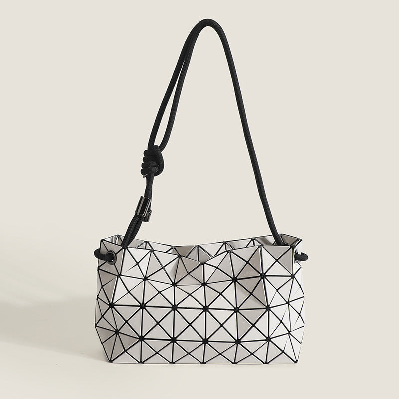 Women's High Quality Rhombus Geometric Underarm Drawstring Bags