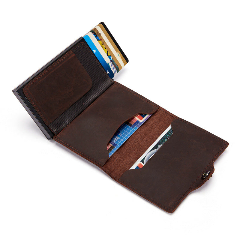 Women's & Men's & Tracker Genuine Leather Credit Multifunction Card Holder