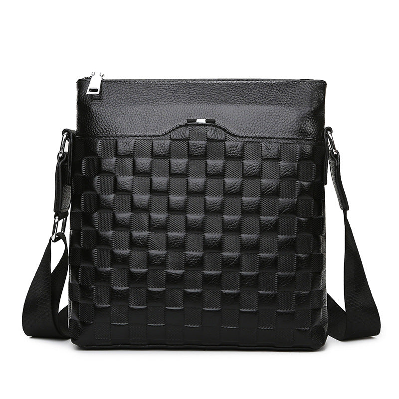 Men's Layer Cowhide Leather Trendy Vertical Korean Men's Shoulder Bags