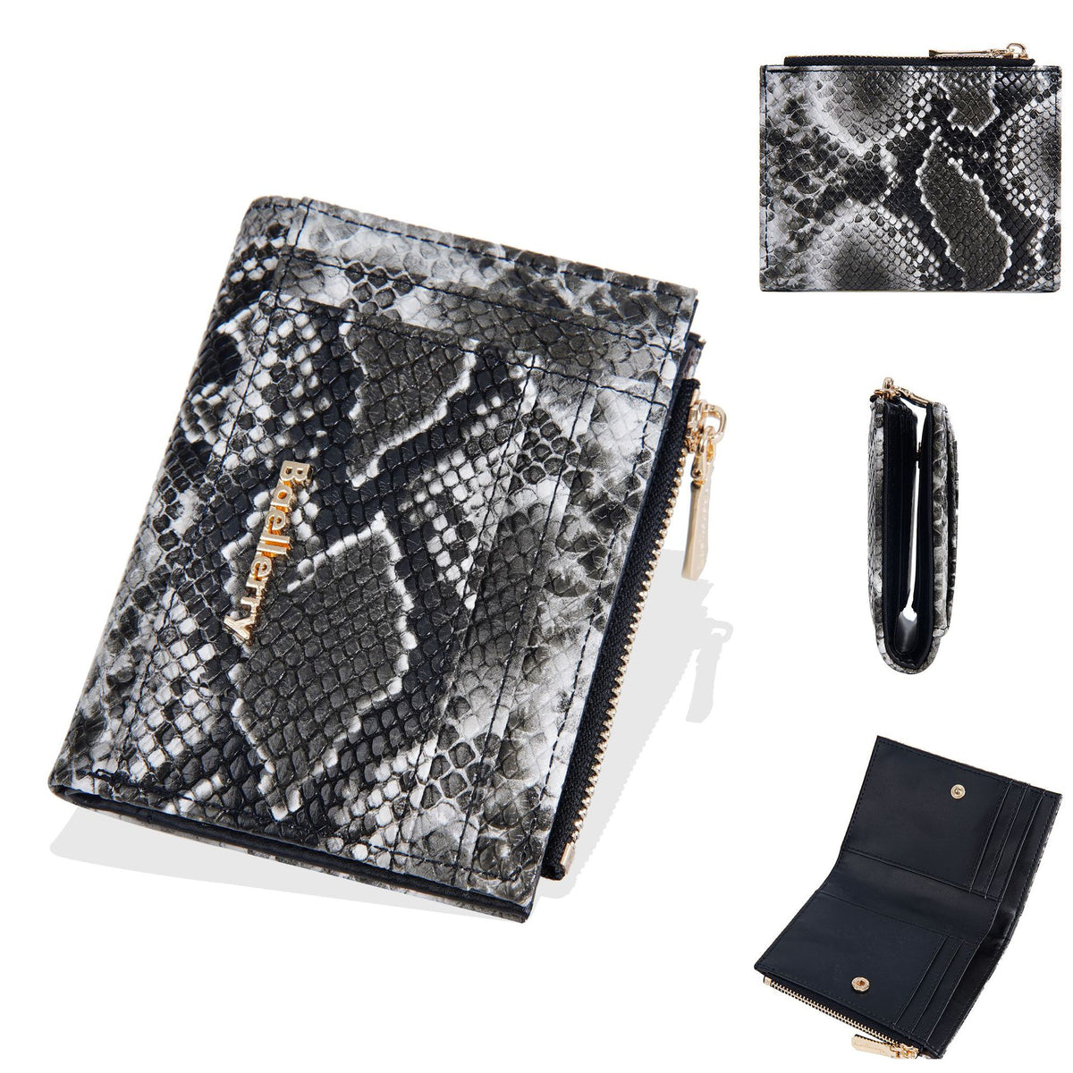 Women's High-grade Snake Pattern Multiple Slots Zipper Ladies Wallet