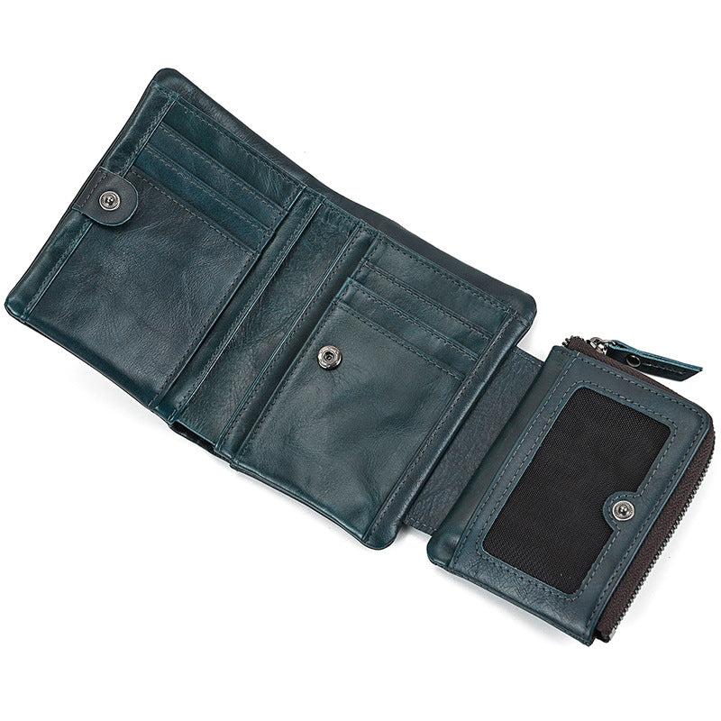 Men's Business Simplicity Short Multiple Slots Leather Men's Wallets