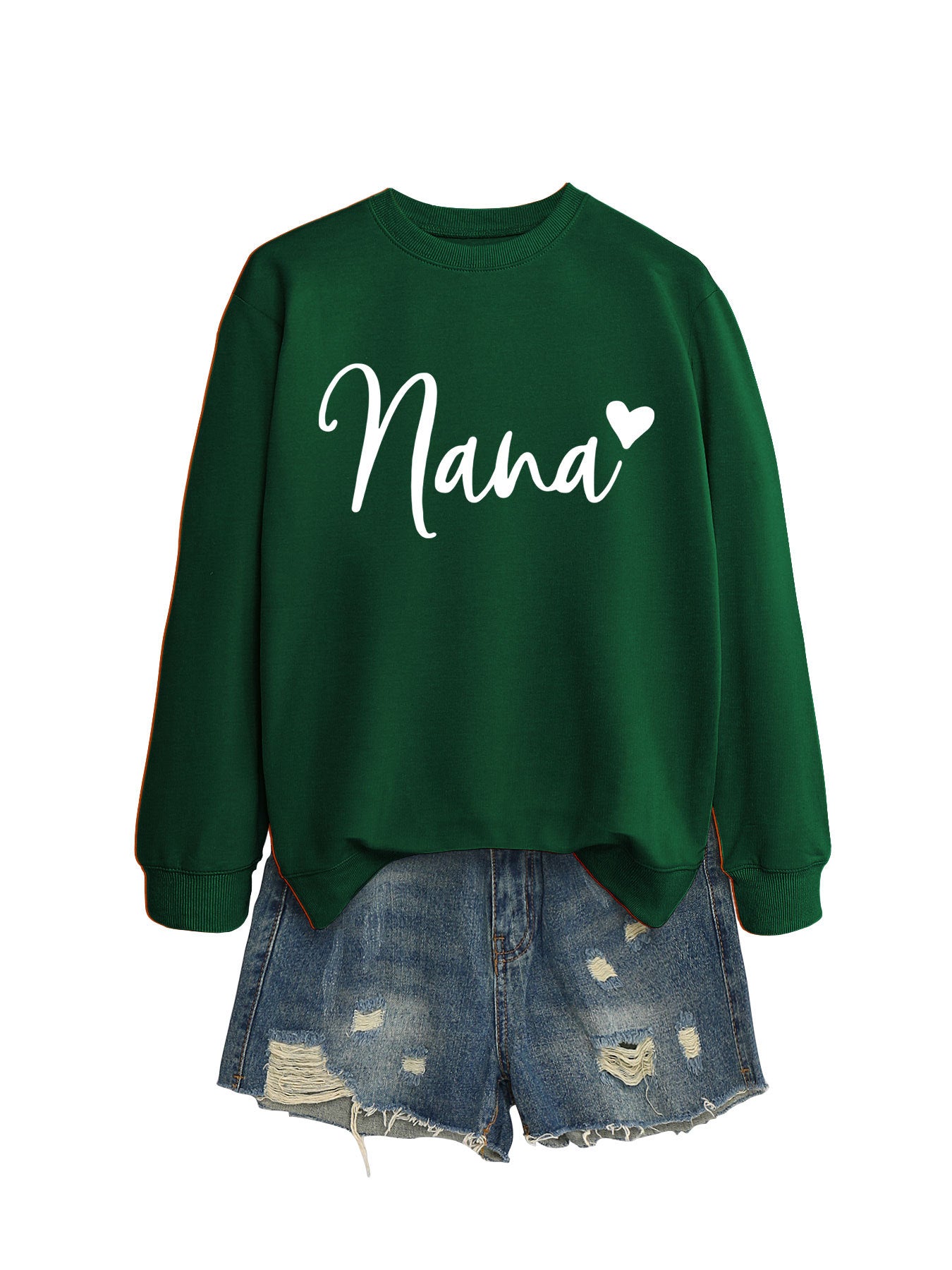 Women's Round Neck Elegant Heart Printing Simple Sweaters