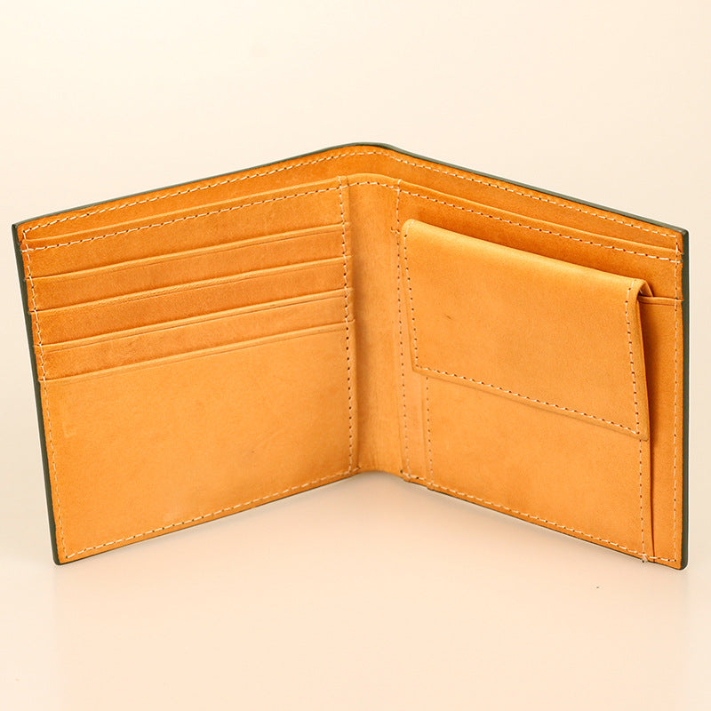 Leather Business Multiple Slots Certificate Short Banknote Coin Purses