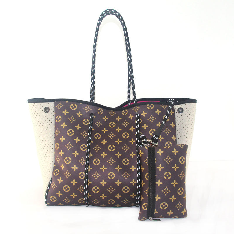 Leopard Print Printed Black Portable Beach Shoulder Bags